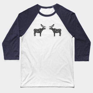 Mooses or Elks in Love - cool animal ink art design - on light colors Baseball T-Shirt